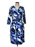 J. McLaughlin Print Blue Casual Dress Size L - photo 1