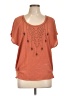 Apt. 9 100% Polyester Orange Short Sleeve Blouse Size L - photo 1
