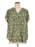 Torrid 100% Polyester Floral Green Short Sleeve Blouse Size 1X Plus (1) - photo 1
