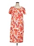 Roaman's 100% Polyester Print Orange Casual Dress Size 14W - photo 1