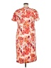 Roaman's 100% Polyester Print Orange Casual Dress Size 14W - photo 2