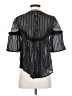 Zara 100% Cotton Black Short Sleeve Blouse Size XS - photo 2