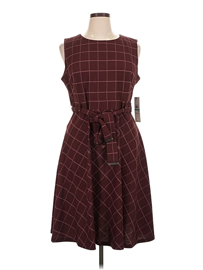 Pre-owned Calvin Klein Casual Dress In Burgundy