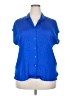 Nine West 100% Polyester Blue Short Sleeve Blouse Size XXL - photo 1