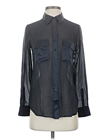 Equipment Long Sleeve Silk Top (view 1)