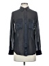 Equipment 100% Silk Color Block Black Long Sleeve Silk Top Size XS - photo 1