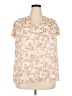 LC Lauren Conrad 100% Polyester Floral Ivory Short Sleeve Blouse Size 2X - photo 1