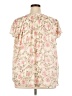 LC Lauren Conrad 100% Polyester Floral Ivory Short Sleeve Blouse Size 2X - photo 2