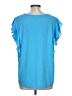 Ann Taylor Blue Short Sleeve Blouse Size L - photo 2