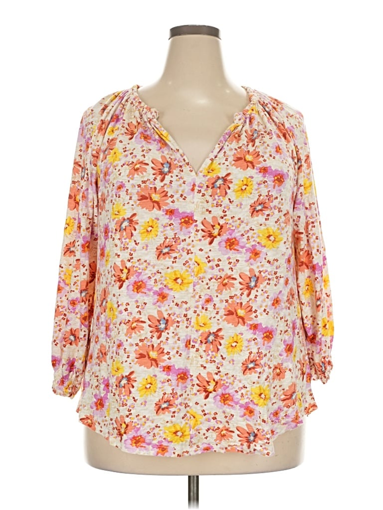 Pre-owned Style & Co 3/4 Sleeve Blouse In Orange