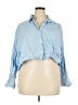 Zara Blue 3/4 Sleeve Button-Down Shirt Size XXL - photo 1