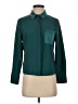 Topshop 100% Polyester Color Block Teal Long Sleeve Blouse Size 2 - photo 1