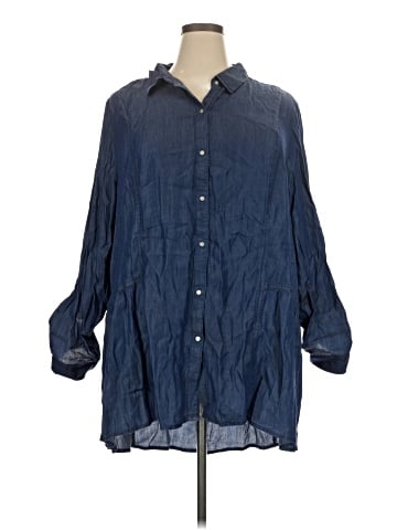 Cato 3/4 Sleeve Button-Down Shirt (view 1)