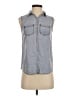 Rubbish Gray Sleeveless Button-Down Shirt Size XS - photo 1
