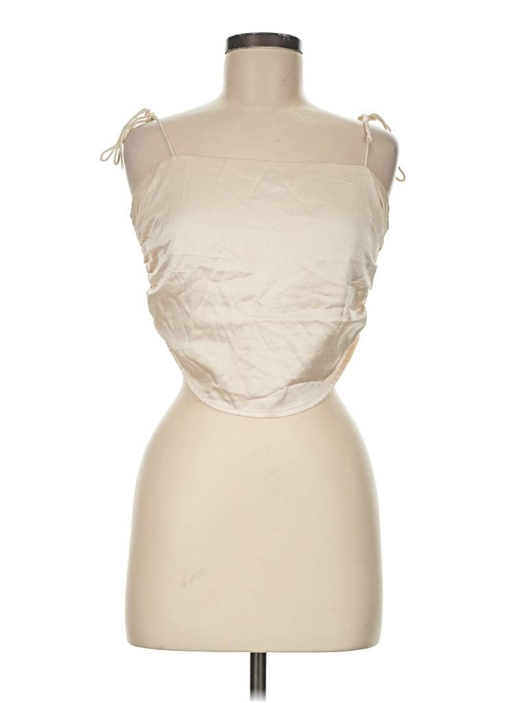 Pre-owned Missguided Tube Top Ivory Strapless Neckline Tops