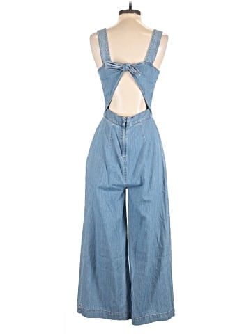 Madewell Denim Apron Bow-Back Jumpsuit (view 2)
