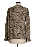 Fashion 100% Polyester Animal Print Brown Long Sleeve Blouse Size S - photo 2