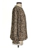 Fashion 100% Polyester Animal Print Brown Long Sleeve Blouse Size S - photo 4