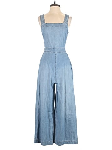 Madewell Denim Apron Bow-Back Jumpsuit (view 1)