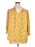 Carolina Belle 100% Polyester Yellow 3/4 Sleeve Blouse Size 1X - photo 1