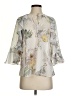 Ted Baker London 100% Polyester Floral Silver 3/4 Sleeve Blouse Size 4 (1) - photo 1