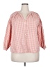 Levi's 100% Cotton Checkered-gingham Pink 3/4 Sleeve Button-Down Shirt Size XXL - photo 1