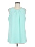 Soft Surroundings 100% Polyester Teal Sleeveless Blouse Size M - photo 1