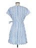 Miami 100% Cotton Polka Dots Blue Casual Dress Size M - photo 2