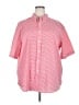 IZOD 100% Polyester Polka Dots Pink Short Sleeve Blouse Size 2X - photo 1