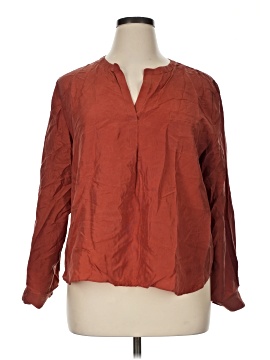 Garnet Hill Long Sleeve Silk Top