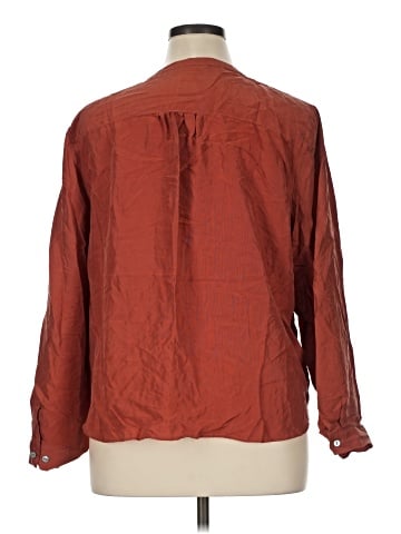 Garnet Hill Long Sleeve Silk Top (view 2)