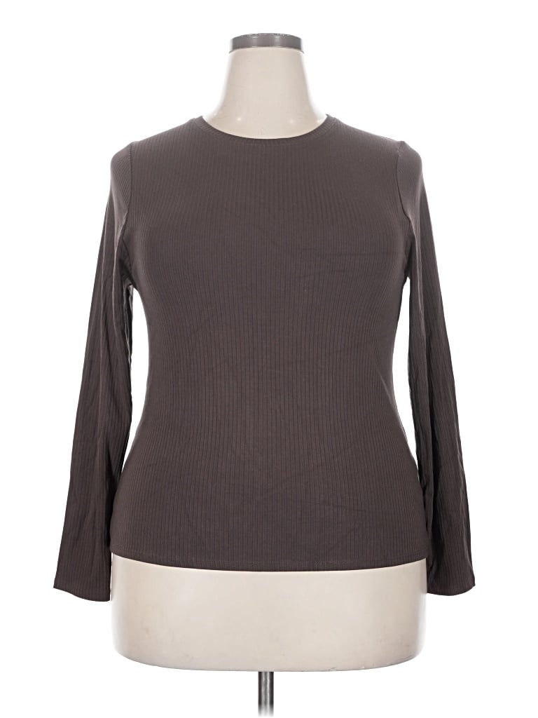 Pre-owned Splendid Long Sleeve T-shirt In Brown