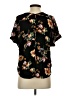 Kaileigh 100% Rayon Floral Black Short Sleeve Blouse Size S - photo 2