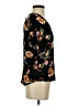 Kaileigh 100% Rayon Floral Black Short Sleeve Blouse Size S - photo 4