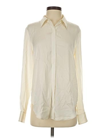 Theory Long Sleeve Silk Top (view 1)
