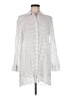 Alice + Olivia Silver Long Sleeve Button-Down Shirt Size M - photo 1