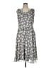 Covington 100% Polyester Polka Dots Gray Casual Dress Size 16 - photo 1