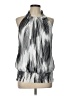 Essentials by Milano 100% Polyester Silver White Sleeveless Blouse Size L - photo 1