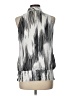 Essentials by Milano 100% Polyester Silver White Sleeveless Blouse Size L - photo 2