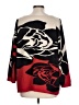 Joan Vass 100% Cotton Floral Red Pullover Sweater Size 10 (2) - photo 2