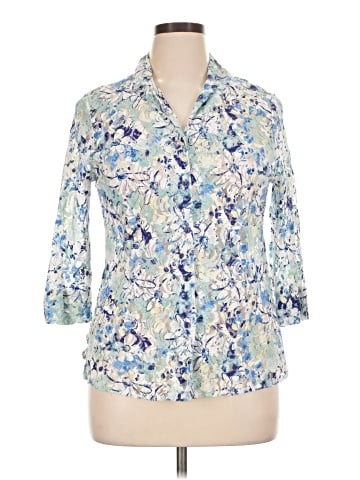 Napa Valley 3/4 Sleeve Button-Down Shirt (view 1)