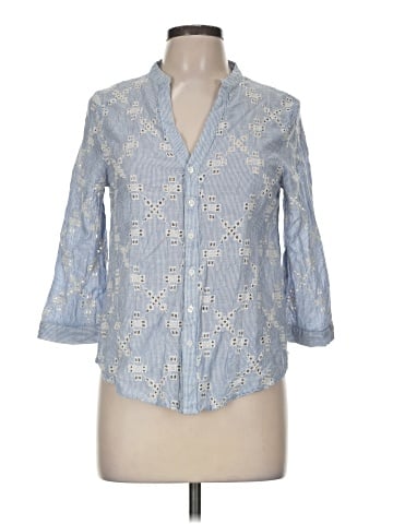 Miss Me 3/4 Sleeve Button-Down Shirt (view 1)