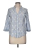 Miss Me Blue 3/4 Sleeve Button-Down Shirt Size M - photo 1
