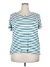 Green Envelope Stripes Blue Short Sleeve T-Shirt Size 2X - photo 1