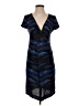 Tory Burch 100% Silk Chevron-herringbone Blue Cocktail Dress Size 0 - photo 1