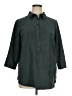 Joan Rivers 100% Polyester Green Gray 3/4 Sleeve Blouse Size 14 - photo 1