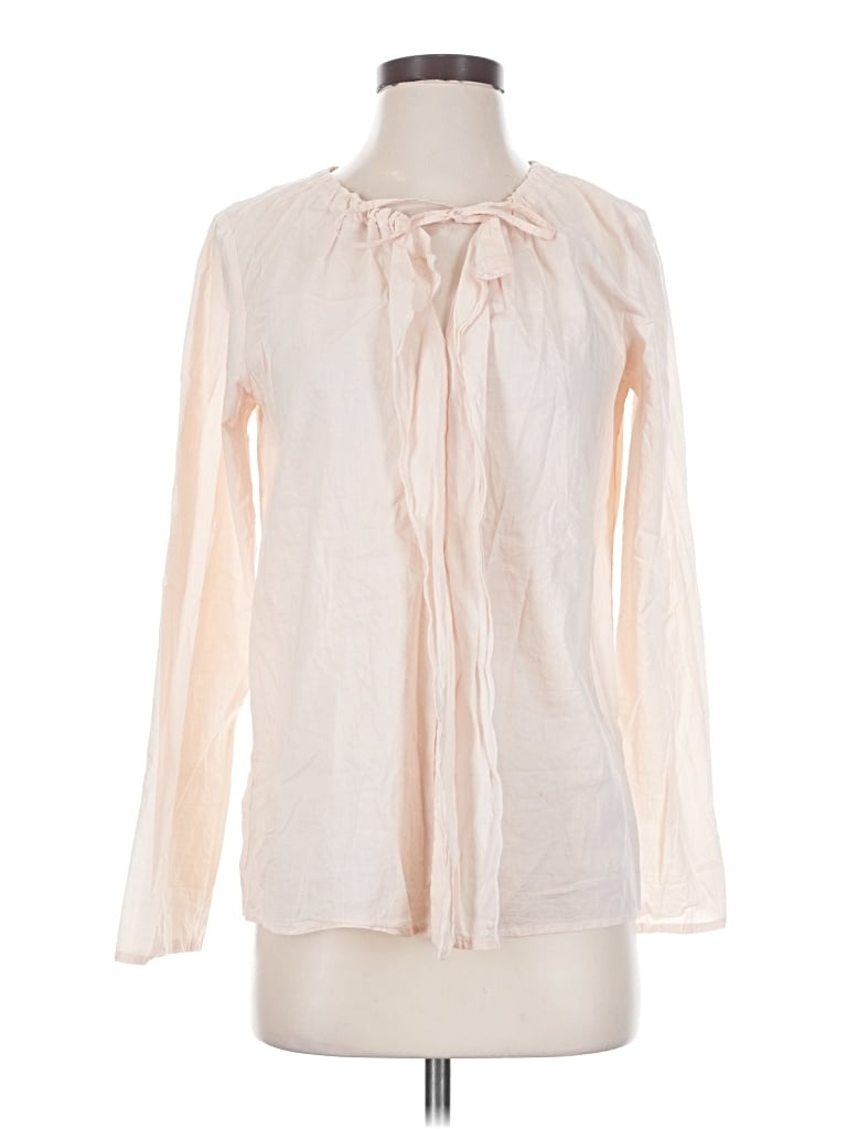 Pre-owned Ann Taylor Loft Long Sleeve Blouse In Ivory