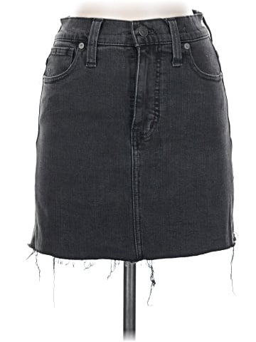 Madewell Stretch Denim Straight Mini Skirt in Ashcraft Wash: Raw-Hemmed Edition (view 1)