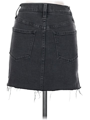 Madewell Stretch Denim Straight Mini Skirt in Ashcraft Wash: Raw-Hemmed Edition (view 2)