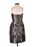 Love 100% Polyester Metallic Silver Gray Cocktail Dress Size 6 - photo 2